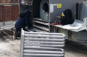 Skokie rooftop heat exchanger repair